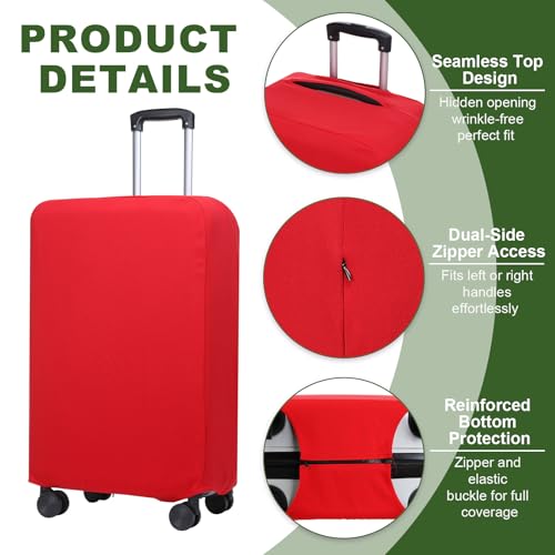 PATIKIL Luggage Cover, Suitcases Covers Elastic Carry on Cover Protector Washable Scratch-Resistant Fits 28-29 Inch Luggage for Travel Business Trips, Red by PATIKIL - Used condition - Image 3