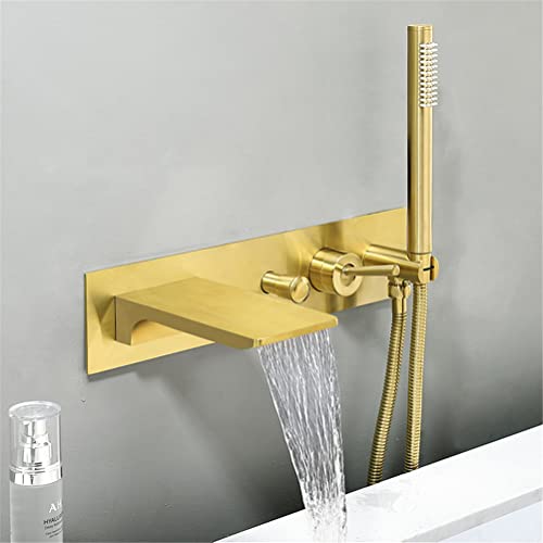 Robinet de baignoire cascade mural au design brossé élégant