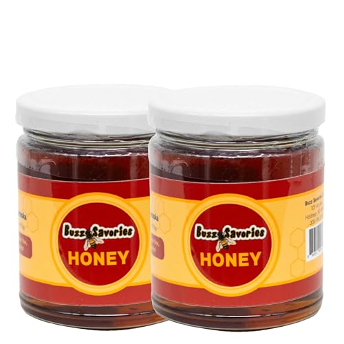 Miel natural pura Buzz Savories en frascos de vidrio 9 oz pack 2 miniatura 1