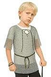 Kids Aluminum Chainmail Shirt | Lightweight Medieval Armor for Children | Perfect for LARP, Cosplay, and Costume Play (Large)