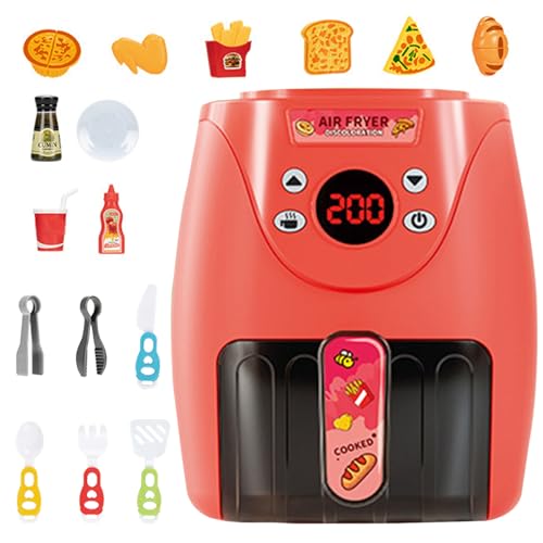 Toy Air Fryer with 15PCS Accessories Cookies Maker Toy with Music & Lights Color Changing Foods Kitchen Toy for Aged 3+ Kids Kitchen Set Style 2 - Image 7