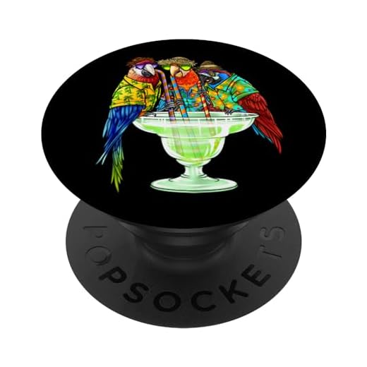 Parrots Drinking Margarita Hawaiian Shirt Vacation Birds PopSockets PopGrip: Swappable Grip for Phones & Tablets