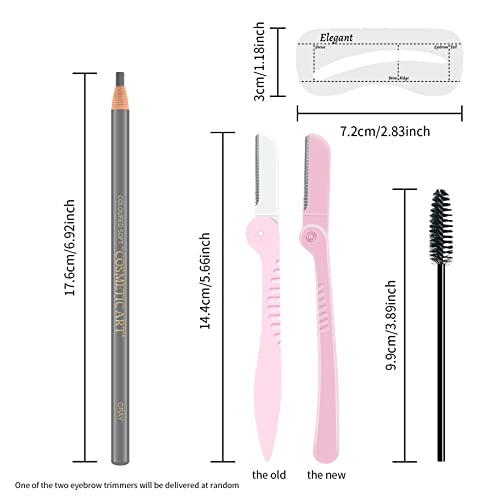 Ownest 6 Pcs Pull Cord Peel-Off Eyebrow Pencil Tattoo Makeup And Microblading Supplies Set For Marking, Filling And Outlining, Waterproof And Durable Permanent Eyebrow Liner-Grey #TOP1