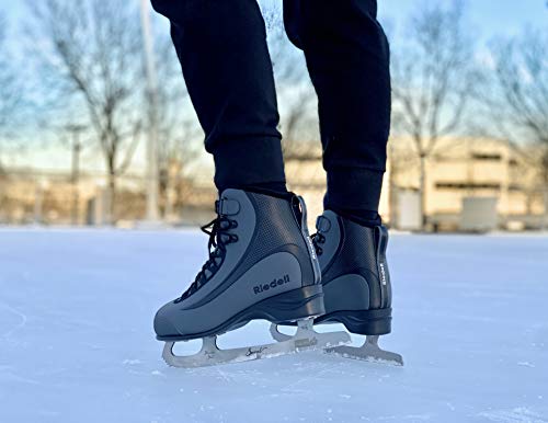 Riedell Soar Junior Kids Ice Skates for Girls and Boys - Sleek Insulated Skate Shoes with Foam-Backed Lining, Stainless Steel Blades, and PVC Soles - Onyx - Size 13 JR by Riedell - Image 2