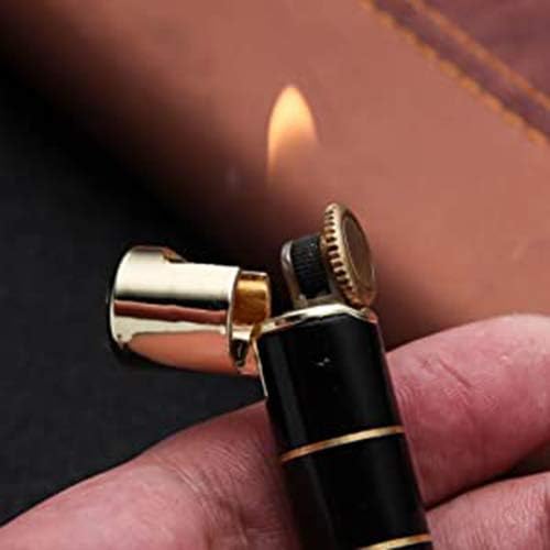 PROMISE Wheel Lighter Flint Soft Flame Regular FlameTorch Cigarette Lighter Slim Women Gift Gas Refillable Lighter (Blue-E)