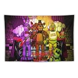Dazkqbl FNAF Tapestry Five Horror Nights Video Game At Freddy'S Banner Flags for Home Decor Cool Wall Hanging Art Poster N2 - Polyester Fabric - 40inch*60inch
