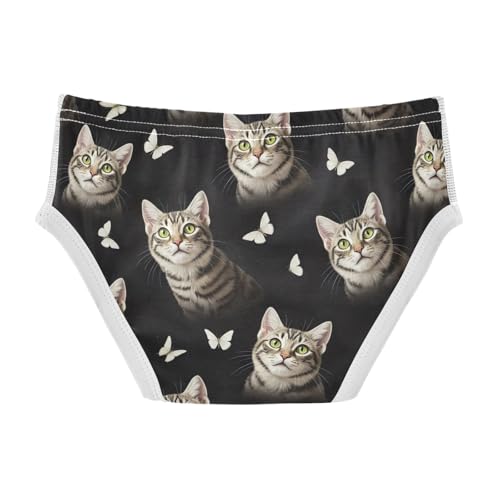 CHIFIGNO Cute Cat Butterfly Black Boy Briefs Cotton Boys Underwear Breathable Soft Brief Underwear2