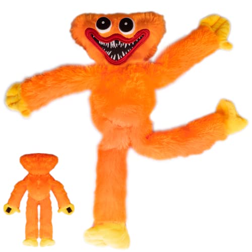 Thingehoy Poppy-Playtime Higgywuggy Plush Toy, Cute and scary plush doll,Huggy-Wuggy Plush Doll, for Kids and Adults Collect Gift Toys (Orange)