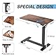 ETHU Stehpult Höhenberstellbarer 71-107cm Schrebtisch, Laptoptisch mit Wendbarer Tischplatte,Mobiler Beistelltisch mit Verdeckten Rollen,77x40cm Überbett-Tisch für Büro Wohnzimmer(Braun)