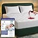 HOME STILL King Mattress Protector, 160x200x30 cm, 100% Waterproof Quilted Microfiber Fitted Cover, Breathable Top, Waterproof Bottom, Antibacterial, Machine Washable