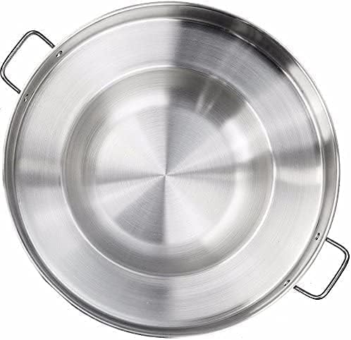 Large Mexican Style Wok Comal Cazo Griddle Fryer Chicharron Deep Fry Pan Stainless Steel For Carnitas Panza Abajo 16" Paella Belly Down