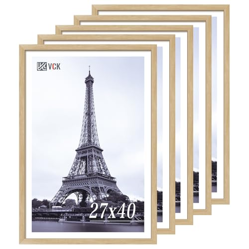 Image of VCK 27x40 inch Poster Frame 5 Pack, High-End Oak Wood, for Poster Artwork