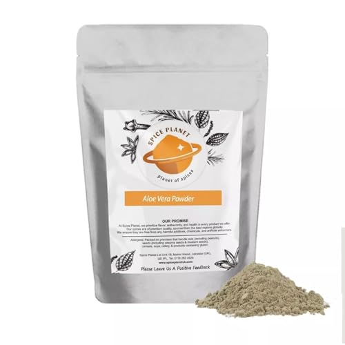 Spice Planet® | Premium Quality Finest Aloe Vera Powder | Vegan | Non-GMO | Excellent for Hair Care and Skin Care | Promotes Hair Growth – Beauty Facial, Hydrating, Moisturising (50 Grams)