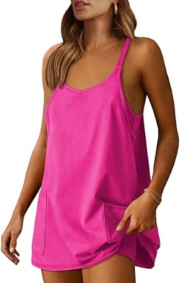 ANRABESS Women Athletic Dress Summer Tennis Workout Active Sports Mini Romper Dress Built in Shorts...