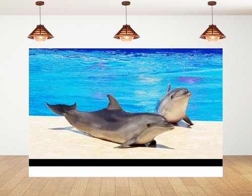 12x10ft Playful Dolphins Backdrop Clear Water Photography Background for Party