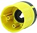 Journeyman-Pro NEMA TT-30P, 30 Amp, 125 Volt, Straight Blade Male RV Trailer Plug Connector, Black/Yellow Industrial Grade, Grounding 3750 Watts Generator TT30 (TT30P-YELLOW)