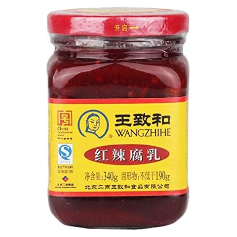 WangZhihe Chili SoyBean Paste 王致和 红辣腐乳 340g (pack of 2) - -Asian Chinese Paste Cover
