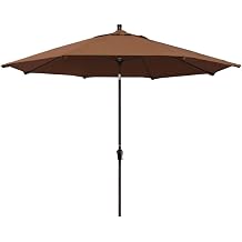 California Umbrella 11 Rd Sunset Series Aluminum Patio Umbrella, Crank Lift, Auto Tilt Tilt, Bronze Finish