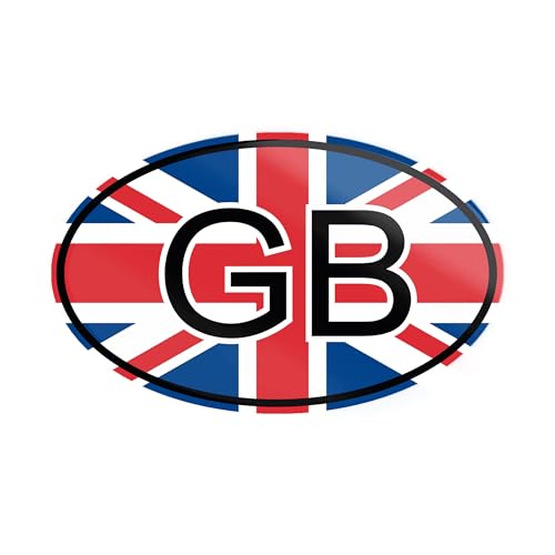 Autocollant ovale pour voiture - Drapeau du Royaume-Uni - 14,5 cm x 9,5 cm - Résistant aux UV et aux rayures