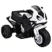 homcom Moto Elettrica per Bambini Max. 20kg con Licenza BMW, 3 Ruote, Batteria Ricaricabile 6V, Bianca Nera, 66x37x44cm