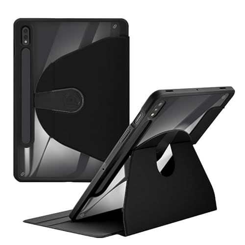 HUOLUNGJIN Drehbare Schutzhülle kompatibel mit Samsung Galaxy Tab S8 2022/S7 2020 11 Zoll (Modell SM-T870/T875/T878) mit Stifthalter, 360-Grad-Drehung, transparente Rückseite, automatische Wake HUOLUNGJIN Drehbare Schutzhülle kompatibel mit Samsung Galaxy Tab S8 2022/S7 2020 11 Zoll (Modell SM-T870/T875/T878) mit Stifthalter, 360-Grad-Drehung, transparente Rückseite, automatische Wake