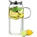 ecooe Caraffa di Vetro Caraffa di Vetro da 1500 ml (Piena capacit¨¤) in caraffa di Acqua in Vetro borosilicato con caraffa di Vetro caraffa con Coperchio in Acciaio Inossidabile