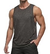 PINSPARK Men's Tank Tops Quick Dry Summer Workout Muscle Shirt Athletic Casual Sleeveless Shirts ...