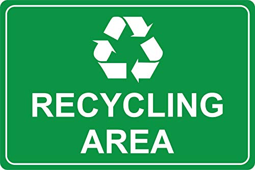 Recycling area sign - 1.2mm Rigid plastic 300mm x 200mm