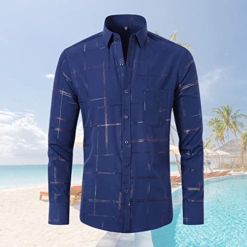 ALSOGO Men's Business Dress Shirt Long Sleeve Button Down Shirts Slim Fit Shirts2
