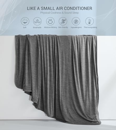 Marchpower Cooling Blanket for Hot Sleepers Queen Size, Arc-Chill Cooling Blanket with Double-Sided Design, Japanese Cooling Fiber Absorbs Body Heat, Lightweight Soft Cold Blankets for Sleeping Summer
