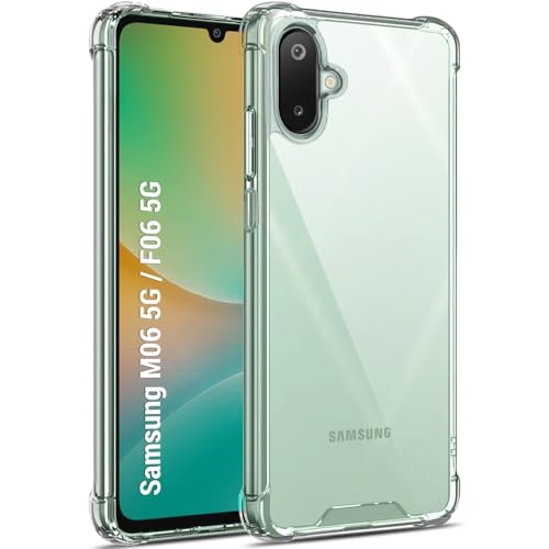 Image of TheGiftKart Crystal Clear Back Cover Case for Samsung Galaxy M06 5G / F06 5G | Shock Proof 360 Protection | Hard Clear Back Cover Case for Samsung Galaxy M06 / F06 5G (PC & TPU, Transparent Bumper)