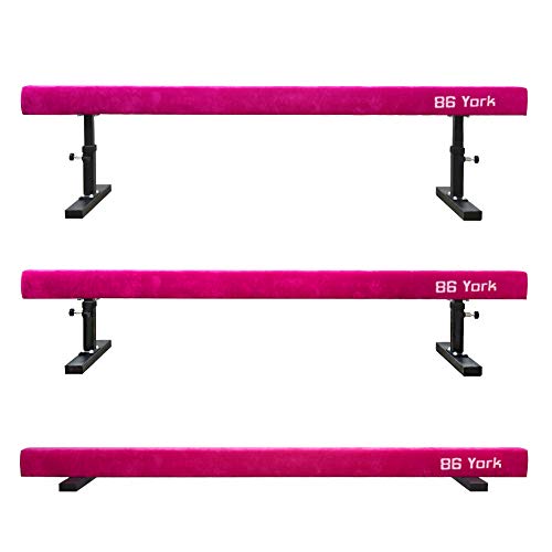 86 York Adjustable Balance Beam Gymnastic Equipment for Kids Home Practice 8 ft Long Pink