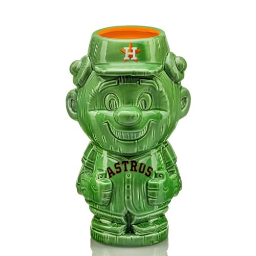 Geeki Tikis Mlb Mascot Ceramic Mug, Houston Astros Orbit | Official Baseball Collectible Tiki Cups | Tumbler Cocktail Glasses, Tropical Drinkware For Home Barware Set | Holds 26 Ounces