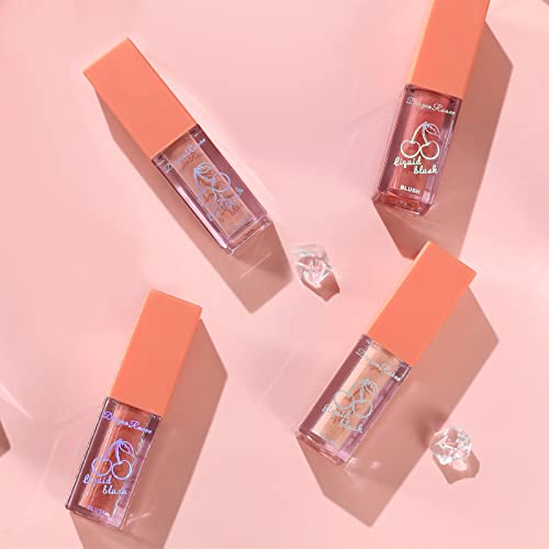 Gireatick 4 Colors Liquid Cream Blush Set, Velvet Mousse Texture Blush For Cheeks Eyes Lips, Natural Looking Lightweight Waterproof Easy Blending Liquid Blush For Woman Girls #TOP7