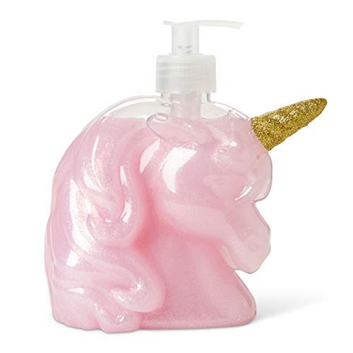 Unicorn Decor Hand Soap Dispenser: Tri-Coastal Design Unicorn Shaped Bottle with Vanilla Scented Liquid Soap - Decorative Hand Pump Refillable Soap Dispenser for Kitchen and Bathroom -16.9oz