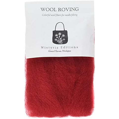 Wistyria Editions Ultra Fine 12" Wool Roving .22 Oz: Red Cover
