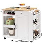 Rustic Brown Bakers Rack with Charging Station & 6 Hooks BRHR35E01