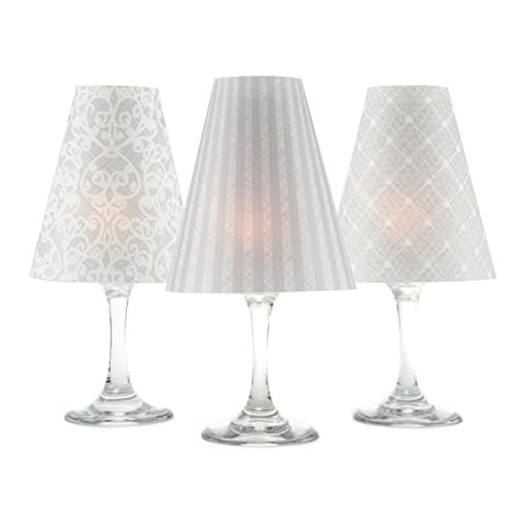 di Potter WS435 Linen & Lace Paper White Wine Glass Shade, White (Pack of 6) Cover