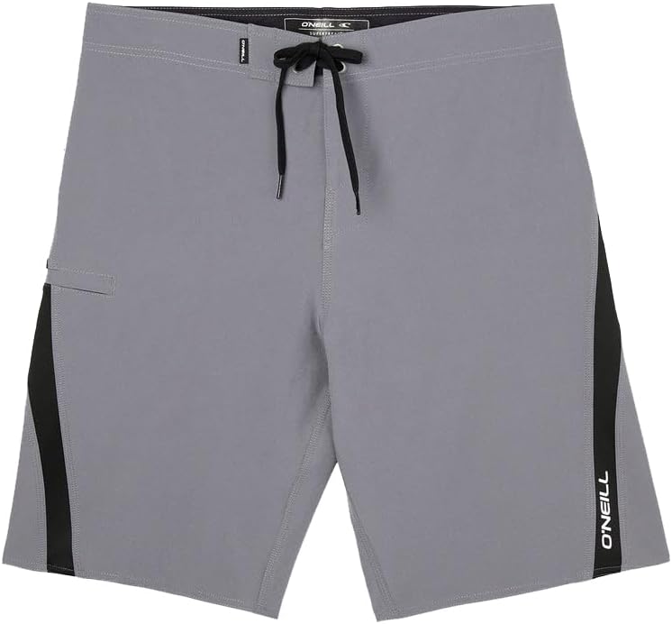 O'NEILL Men's 21 Inch S-Seam Boardshorts - Water Resistant Swim Trunks for Men with Quick Dry Stretch Fabric and Pockets,Grey 2,30