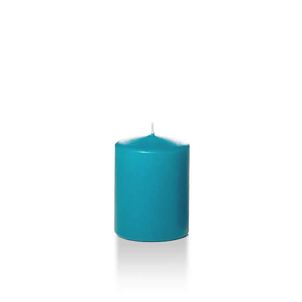 Yummi 2.25 x 3 Turquoise Slim Round Pillar Candles 4 per Pack by