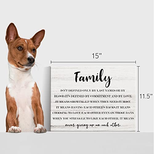 Rustic Family Isn't Defined Canvas Painting Framed Wall Art Decor For Living Room Bedroom Home, Funny Farmhouse Family Quote Canvas Poster Print Present 11.5X15 Inches #TOP4