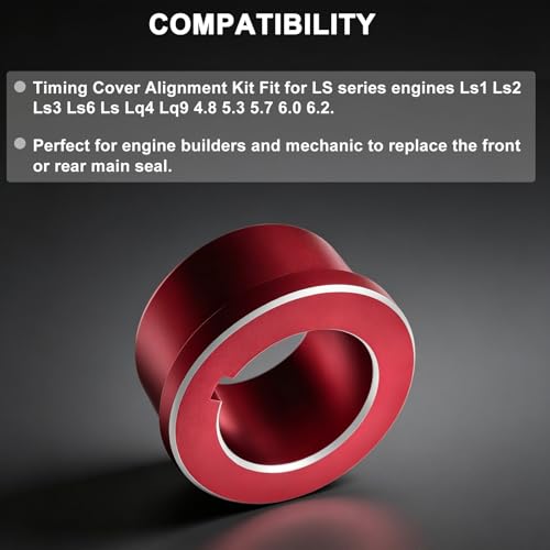 Sucusph LS Timing Cover Alignment Tool, Billet Aluminum Front Rear Cover Alignment Tool & Seal Installer, Compatible with LS Series Engines LS1 LS2 LS3 LS6 LQ4 LQ9 4.8 5.3 5.7 6.0 6.2 by Sucusph - Image 3