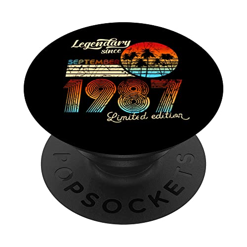 Legendario De Cumpleaños Desde Septiembre De 1987 Regalo PopSockets PopGrip Intercambiable