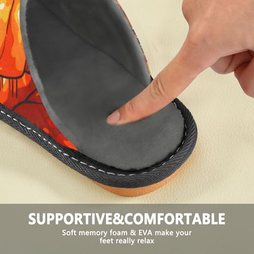 Slippers for Women Fall Pumpkin Pattern in Orange Soft Fuzzy Women's Slippers Indoor and Outdoor Shoes4