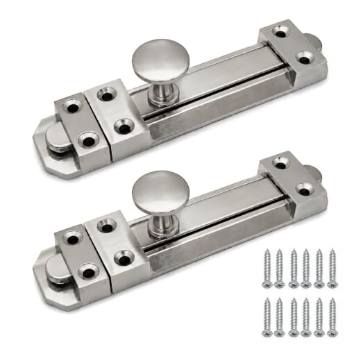 Image of 5 inch Slide Gate Bolt Polished Door Lock for Bedroom, Cupboard, 2PCS