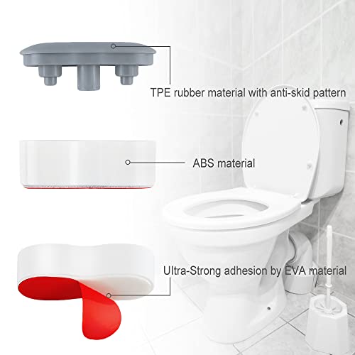 Bidet Bumpers - Universal Toilet Seat Buffer with 2 Heights Adjustment, Strong Self Adhesive (Grey & Clear, 5 for Lid, 2 for Tank)