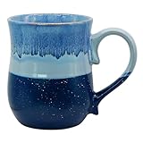 masoline Large Ceramic Coffee mugs, 20 oz Big Tea Cups, Handmade Pottery Mug, Large Handle Coffee Mug for Office and Home, Microwave and Diahwasher Safe. (Light&Deep Blue)