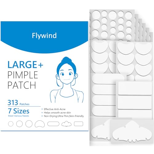 Large Pimple Patches(331 Patches 7 size), Acne Patches Invisible Spot Patches for Face Chin Back or Body,Hydrocolloid Pimple Patch Suitable for All Skin Types