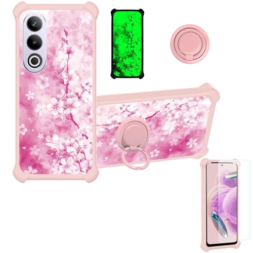 jioeuinly Case Compatible for Oneplus Ace 3v Phone Case Cover [with Tempered Glass Screen Protector][Hard PC + Soft Silicone][Ring Support] [Luminous Effect] YGF-MH