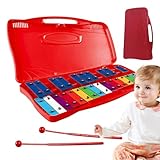 Glockenspiel de 25 notas, Xilófono Glockenspiel | Instrumento de xilófono profesional cromático de 25 notas,Coloridos juguetes educativos musicales tempranos para Acción de Gracias, días festivos, Año